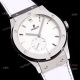 Stainless Steel Hublot Classic Fusion 42mm White Dial White Leather Strap Watch Replica (6)_th.jpg